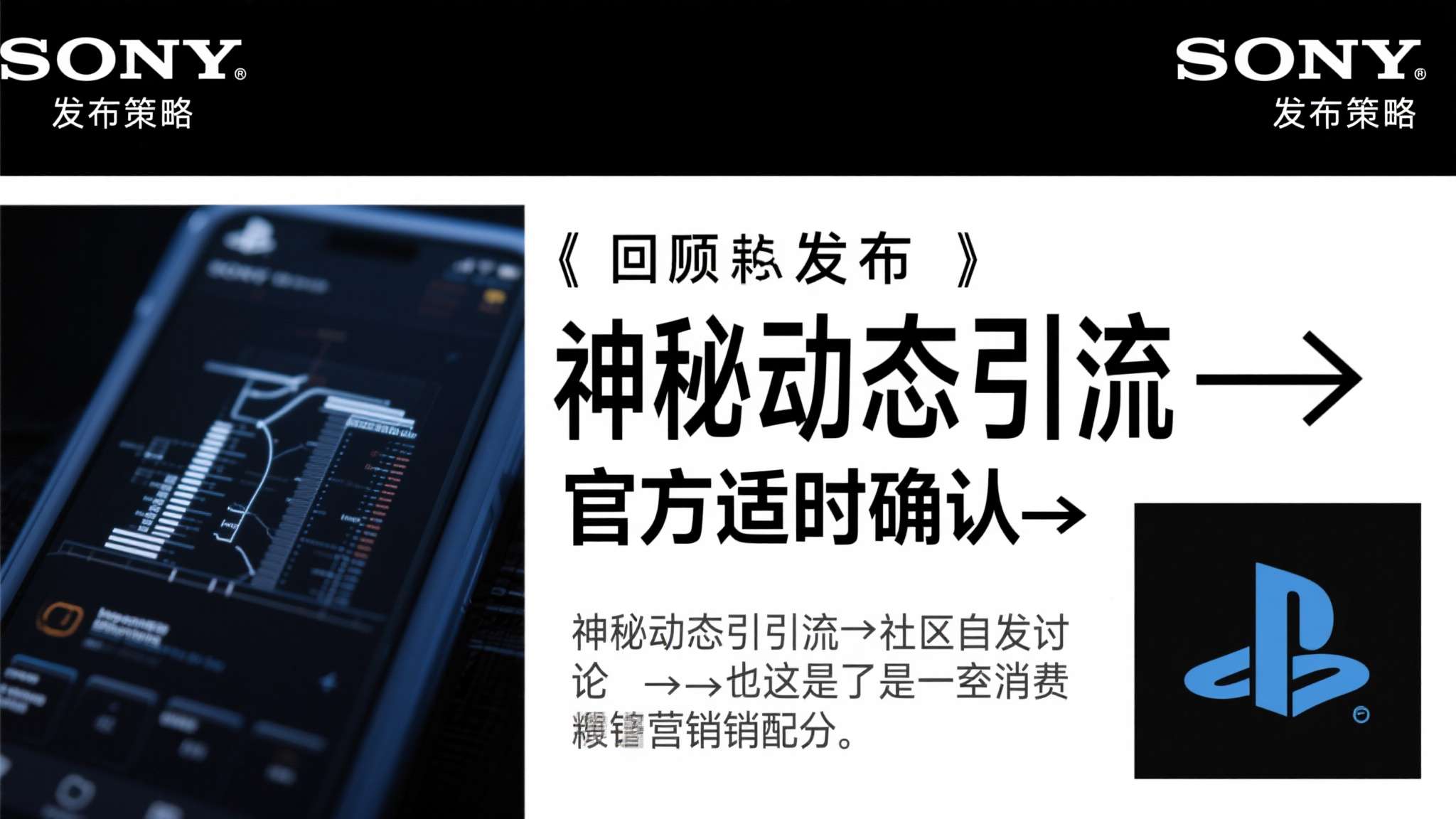 回顾索尼近年来的大作发布策略，"神秘动态引流→社区自发讨论→官方适时确认"&nbsp;已经